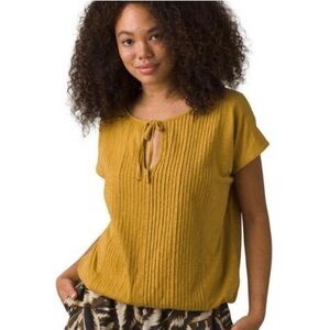 Prana Ocupas Popover Blouse Canella Yellow Size XS